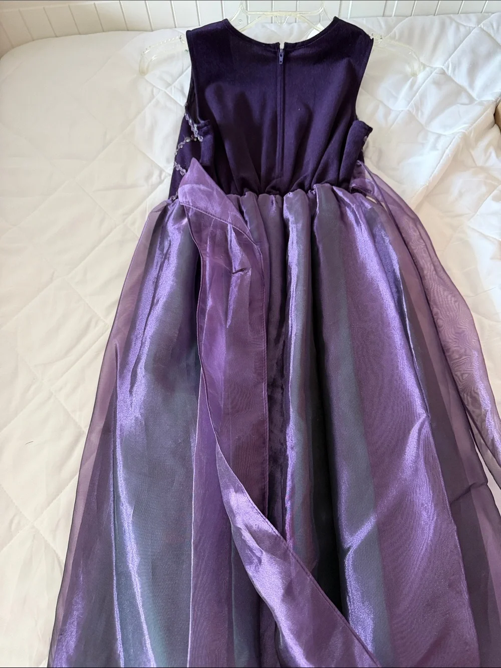 Bonnie Jean Purple Floral Waistline Party Dress